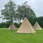 Sioux style TiPi at Harford Bridge Park Access doors to TIPi are low and due to traditional design cannot be adapted