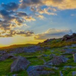 A Dartmoor Tor at sunset Dartmoor Tor